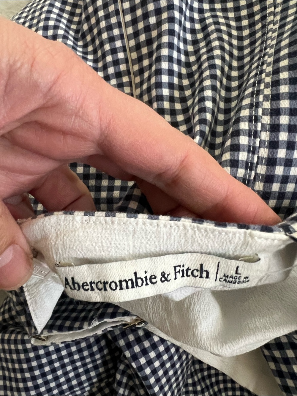 Abercrombie & Fitch Black and White Gingham Maxi Dress - Picture 4 of 6